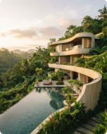 Tropical resort concept for the Terra hospitality website